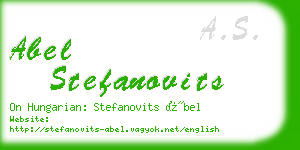 abel stefanovits business card